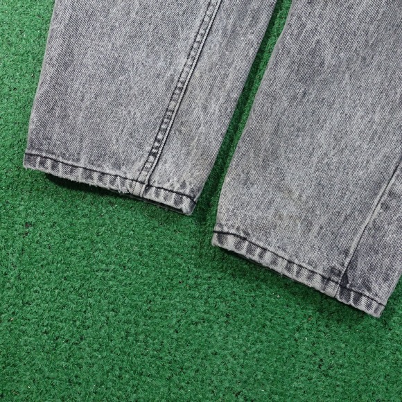 VINTAGE LEE USA MADE CHARCOAL WASH GREY DENIM BLUE JEANS 36X32 (33X30) - Picture 11 of 16